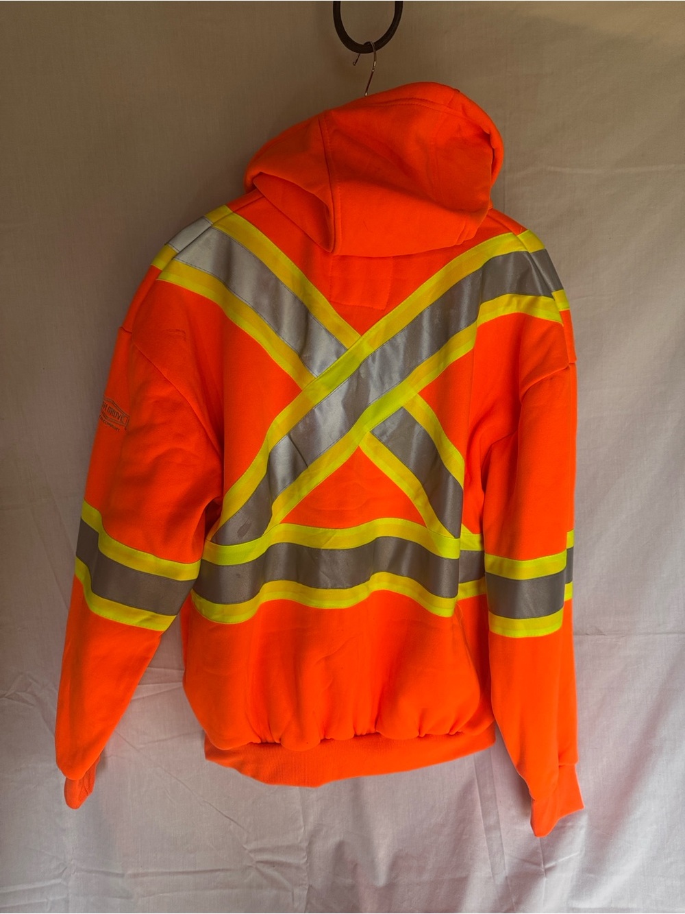 High-Visibility Orange Reflective Zip-Up Hoodie
